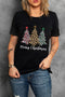 Black Leopard Tree Christmas Graphic Print T Shirt
